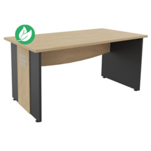 Bureau droit Axiome - L.120 x P.80 cm - Plateau Chêne - Pieds panneaux Anthracite/Chêne Bureau droit Axiome - L.120 x P.80 cm - Plateau Chêne - Pieds panneaux Anthracite/Chêne