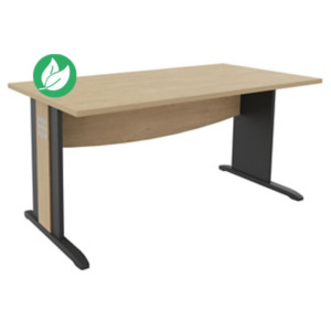 Bureau droit Axiome - L.140 x P.80 cm - Plateau Chêne - Pieds L Anthracite Bureau droit Axiome - L.140 x P.80 cm - Plateau Chêne - Pieds L Anthracite