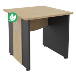 Bureau droit Axiome - L.80 x P.80 cm - Plateau Chêne - Pieds panneaux Anthracite/Chêne Bureau droit Axiome - L.80 x P.80 cm - Plateau Chêne - Pieds panneaux Anthracite/Chêne