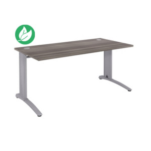Bureau droit Biospace - L.160 x P.80 cm - Plateau Cèdre - Pieds Aluminium - Embases Aluminium Bureau droit Biospace - L.160 x P.80 cm - Plateau Cèdre - Pieds Aluminium - Embases Aluminium
