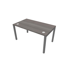 Bureau droit Burocolor avec obturateurs - L.160 x P.80 cm - Plateau Cèdre - Pieds Aluminium