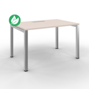 Bureau droit Burocolor avec trappe d'accès - L.120 x P.80 cm - Plateau Argile - Pieds Aluminium Bureau droit Burocolor avec trappe d'accès - L.120 x P.80 cm - Plateau Argile - Pieds Aluminium
