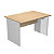 Bureau droit chêne pieds aluminium L 120 cm - 1