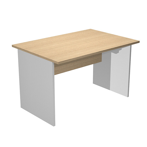 Bureau droit chêne pieds aluminium L 120 cm - 1