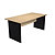 Bureau droit chêne pieds noirs L 160 cm - 1