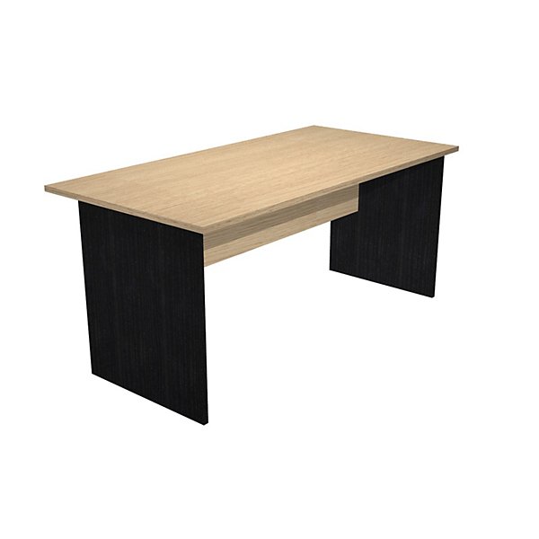 Bureau droit chêne pieds noirs L 160 cm - 2
