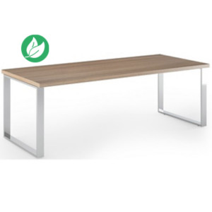 Bureau droit direction Flore - L.180 x P.90 cm - Plateau Noyer - Pieds cadres Bureau droit direction Flore - L.180 x P.90 cm - Plateau Noyer - Pieds cadres