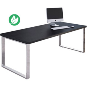 Bureau droit direction Flore - L.210 x P.90 cm - Plateau Frêne noir - Pieds cadres Bureau droit direction Flore - L.210 x P.90 cm - Plateau Frêne noir - Pieds cadres