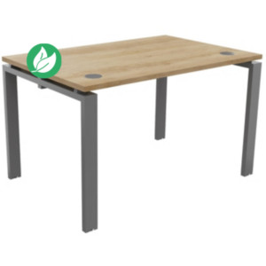 Bureau droit E-link - L.120 x P.80 cm - Plateau Chêne Nebraska - Pieds Aluminium Bureau droit E-link - L.120 x P.80 cm - Plateau Chêne Nebraska - Pieds Aluminium