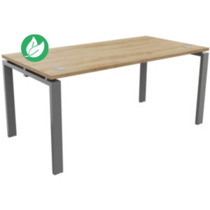 Bureau droit E-link - L.160 x P.80 cm - Plateau Chêne Nebraska - Pieds Aluminium Bureau droit E-link - L.160 x P.80 cm - Plateau Chêne Nebraska - Pieds Aluminium