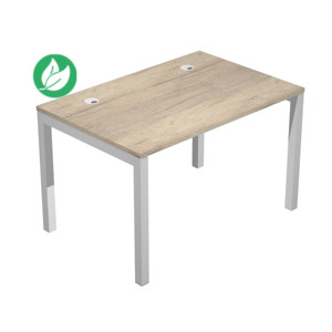 Bureau droit Eminence - L.120 x P.80 cm - Plateau Chêne canadien - Pieds Aluminium Bureau droit Eminence - L.120 x P.80 cm - Plateau Chêne canadien - Pieds Aluminium