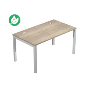 Bureau droit Eminence - L.140 x P.80 cm - Plateau Chêne canadien - Pieds Aluminium Bureau droit Eminence - L.140 x P.80 cm - Plateau Chêne canadien - Pieds Aluminium