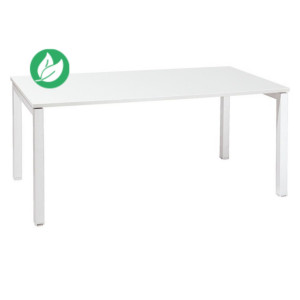 Bureau droit Eminence - L.160 x P.80 cm - Plateau Blanc - Pieds Blanc Bureau droit Eminence - L.160 x P.80 cm - Plateau Blanc - Pieds Blanc