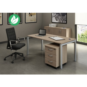 Bureau droit Eminence - L.160 x P.80 cm - Plateau Chêne - Pieds Aluminium Bureau droit Eminence - L.160 x P.80 cm - Plateau Chêne - Pieds Aluminium