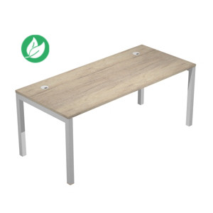 Bureau droit Eminence - L.180 x P.80 cm - Plateau Chêne canadien - Pieds Aluminium Bureau droit Eminence - L.180 x P.80 cm - Plateau Chêne canadien - Pieds Aluminium