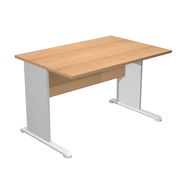 Bureau droit hêtre pieds L aluminium L 120 cm - 1