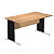 Bureau droit hêtre pieds L noirs L 140 cm - 1