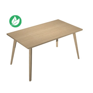 Bureau droit Halden - L.140 x P.80 cm - Plateau Chêne - Pieds bois Chêne Bureau droit Halden - L.140 x P.80 cm - Plateau Chêne - Pieds bois Chêne