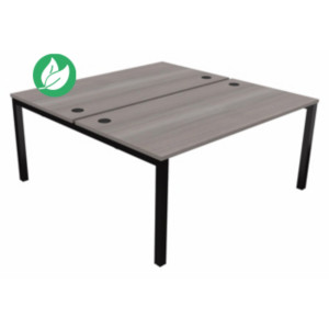 Bureau droit partagé 2 postes Burocolor - Départ - L.160 x P.163 cm - Plateau Cèdre - Pieds Noir Bureau droit partagé 2 postes Burocolor - Départ - L.160 x P.163 cm - Plateau Cèdre - Pieds Noir