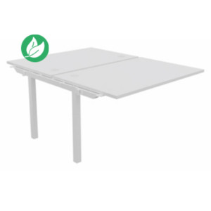 Bureau droit partagé 2 postes Burocolor - Suivant - L.120 x P.163 cm - Plateau Blanc - Pieds Blanc Bureau droit partagé 2 postes Burocolor - Suivant - L.120 x P.163 cm - Plateau Blanc - Pieds Blanc