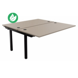 Bureau droit partagé 2 postes Burocolor - Suivant - L.160 x P.163 cm - Plateau Argile - Pieds Noir Bureau droit partagé 2 postes Burocolor - Suivant - L.160 x P.163 cm - Plateau Argile - Pieds Noir