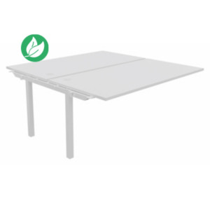 Bureau droit partagé 2 postes Burocolor - Suivant - L.160 x P.163 cm - Plateau Blanc - Pieds Blanc Bureau droit partagé 2 postes Burocolor - Suivant - L.160 x P.163 cm - Plateau Blanc - Pieds Blanc