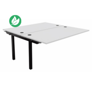 Bureau droit partagé 2 postes Burocolor - Suivant - L.160 x P.163 cm - Plateau Blanc - Pieds Noir Bureau droit partagé 2 postes Burocolor - Suivant - L.160 x P.163 cm - Plateau Blanc - Pieds Noir