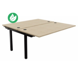 Bureau droit partagé 2 postes Burocolor - Suivant - L.160 x P.163 cm - Plateau Chêne - Pieds Noir Bureau droit partagé 2 postes Burocolor - Suivant - L.160 x P.163 cm - Plateau Chêne - Pieds Noir
