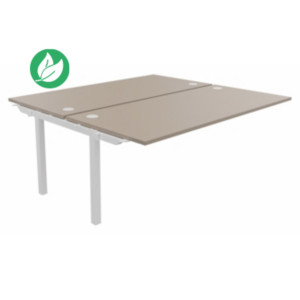 Bureau droit partagé 2 postes Burocolor - Suivant - L.180 x P.163 cm - Plateau Argile - Pieds Blanc Bureau droit partagé 2 postes Burocolor - Suivant - L.180 x P.163 cm - Plateau Argile - Pieds Blanc