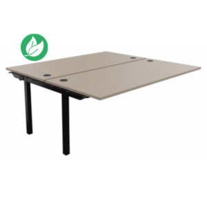 Bureau droit partagé 2 postes Burocolor - Suivant - L.180 x P.163 cm - Plateau Argile - Pieds Noir Bureau droit partagé 2 postes Burocolor - Suivant - L.180 x P.163 cm - Plateau Argile - Pieds Noir