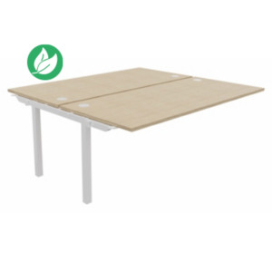 Bureau droit partagé 2 postes Burocolor - Suivant - L.180 x P.163 cm - Plateau Chêne - Pieds Blanc Bureau droit partagé 2 postes Burocolor - Suivant - L.180 x P.163 cm - Plateau Chêne - Pieds Blanc