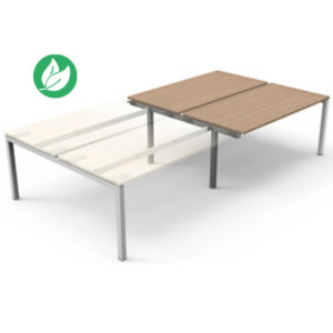 Bureau droit partagé Eminence - Module suivant - L.140 x P.165 cm - Plateau Chêne canadien - Pieds Aluminium Bureau droit partagé Eminence - Module suivant - L.140 x P.165 cm - Plateau Chêne canadien - Pieds Aluminium