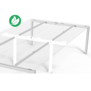 Bureau droit partagé Eminence - Module suivant - L.140 x P.165 cm - Plateau Chêne - Pieds Blanc Bureau droit partagé Eminence - Module suivant - L.140 x P.165 cm - Plateau Chêne - Pieds Blanc