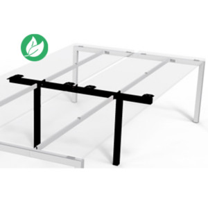 Bureau droit partagé Eminence - Module suivant - L.140 x P.165 cm - Plateau Hêtre - Pieds Noir Bureau droit partagé Eminence - Module suivant - L.140 x P.165 cm - Plateau Hêtre - Pieds Noir
