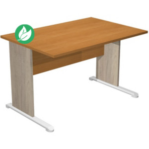 Bureau droit Pronto Bois - L.120 x P.80 cm - Plateau Aulne - Pieds L Chêne Canadien Bureau droit Pronto Bois - L.120 x P.80 cm - Plateau Aulne - Pieds L Chêne Canadien