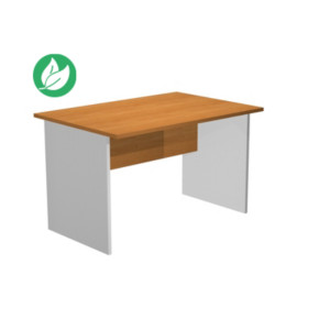 Bureau droit Pronto Bois - L.120 x P.80 cm - Plateau Aulne - Pieds panneaux Aluminium Bureau droit Pronto Bois - L.120 x P.80 cm - Plateau Aulne - Pieds panneaux Aluminium