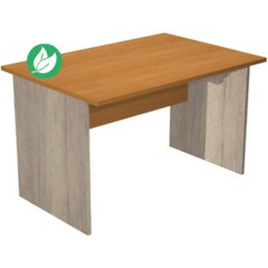 Bureau droit Pronto Bois - L.120 x P.80 cm - Plateau Aulne - Pieds panneaux Chêne Canadien Bureau droit Pronto Bois - L.120 x P.80 cm - Plateau Aulne - Pieds panneaux Chêne Canadien
