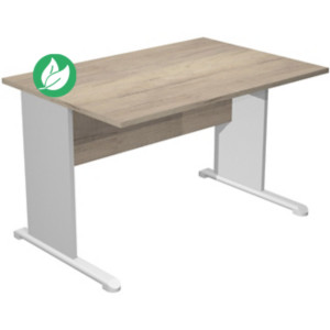 Bureau droit Pronto Bois - L.120 x P.80 cm - Plateau Chêne Canadien - Pieds L Aluminium Bureau droit Pronto Bois - L.120 x P.80 cm - Plateau Chêne Canadien - Pieds L Aluminium