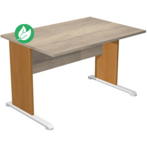Bureau droit Pronto Bois - L.120 x P.80 cm - Plateau Chêne Canadien - Pieds L Aulne Bureau droit Pronto Bois - L.120 x P.80 cm - Plateau Chêne Canadien - Pieds L Aulne