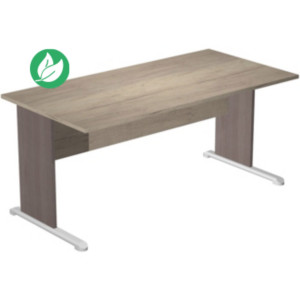 Bureau droit Pronto Bois - L.120 x P.80 cm - Plateau Chêne Canadien - Pieds L Cendre Bureau droit Pronto Bois - L.120 x P.80 cm - Plateau Chêne Canadien - Pieds L Cendre