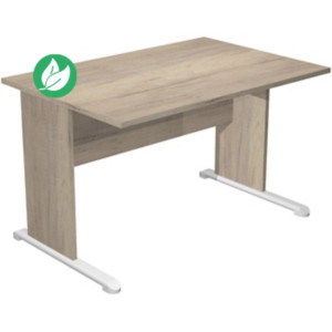 Bureau droit Pronto Bois - L.120 x P.80 cm - Plateau Chêne Canadien - Pieds L Chêne Canadien Bureau droit Pronto Bois - L.120 x P.80 cm - Plateau Chêne Canadien - Pieds L Chêne Canadien
