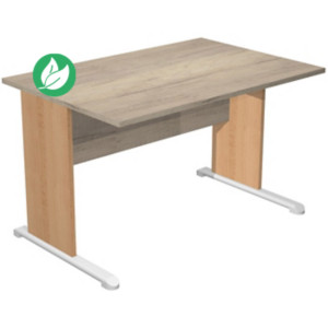 Bureau droit Pronto Bois - L.120 x P.80 cm - Plateau Chêne Canadien - Pieds L Hêtre Bureau droit Pronto Bois - L.120 x P.80 cm - Plateau Chêne Canadien - Pieds L Hêtre