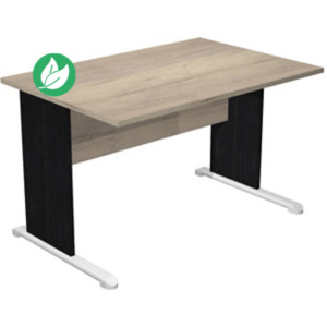 Bureau droit Pronto Bois - L.120 x P.80 cm - Plateau Chêne Canadien - Pieds L Noir Bureau droit Pronto Bois - L.120 x P.80 cm - Plateau Chêne Canadien - Pieds L Noir