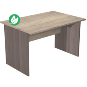 Bureau droit Pronto Bois - L.120 x P.80 cm - Plateau Chêne Canadien - Pieds panneau Cendre Bureau droit Pronto Bois - L.120 x P.80 cm - Plateau Chêne Canadien - Pieds panneau Cendre