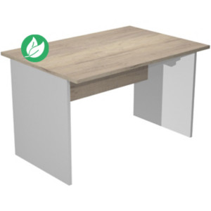 Bureau droit Pronto Bois - L.120 x P.80 cm - Plateau Chêne Canadien - Pieds panneaux Aluminium Bureau droit Pronto Bois - L.120 x P.80 cm - Plateau Chêne Canadien - Pieds panneaux Aluminium