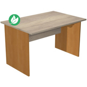 Bureau droit Pronto Bois - L.120 x P.80 cm - Plateau Chêne Canadien - Pieds panneaux Aulne Bureau droit Pronto Bois - L.120 x P.80 cm - Plateau Chêne Canadien - Pieds panneaux Aulne