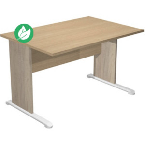 Bureau droit Pronto Bois - L.120 x P.80 cm - Plateau Chêne - Pieds L Chêne Canadien Bureau droit Pronto Bois - L.120 x P.80 cm - Plateau Chêne - Pieds L Chêne Canadien