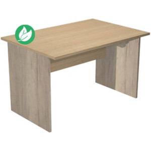 Bureau droit Pronto Bois - L.120 x P.80 cm - Plateau Chêne - Pieds panneaux Chêne Canadien Bureau droit Pronto Bois - L.120 x P.80 cm - Plateau Chêne - Pieds panneaux Chêne Canadien