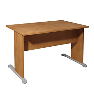 Bureau droit Pronto Bois - L.140 x P.80 cm - Plateau Aulne - Pieds L Aulne