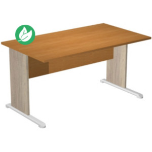 Bureau droit Pronto Bois - L.140 x P.80 cm - Plateau Aulne - Pieds L Chêne Canadien Bureau droit Pronto Bois - L.140 x P.80 cm - Plateau Aulne - Pieds L Chêne Canadien